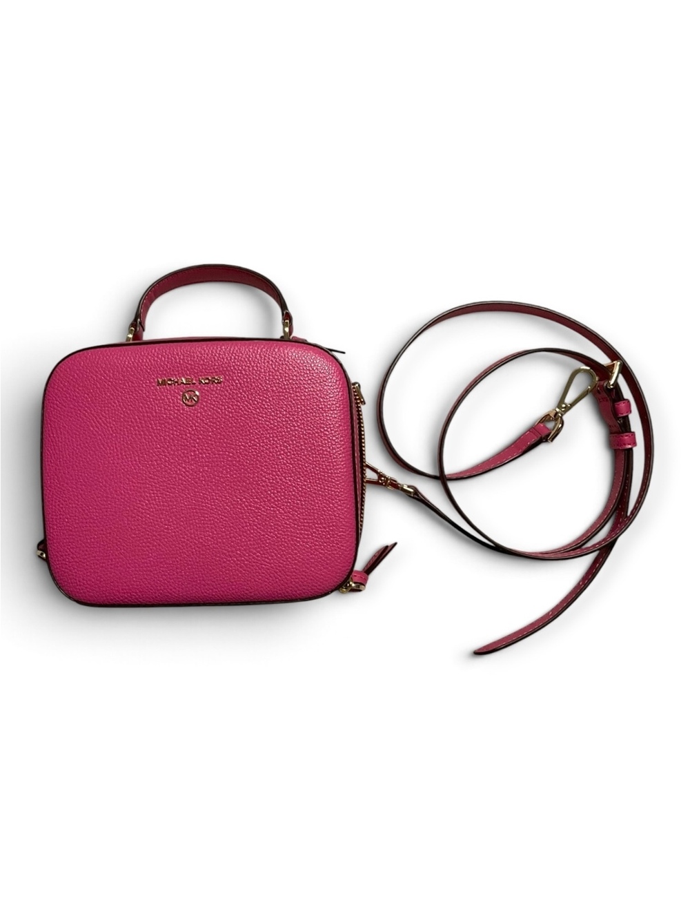 Pink Michael Kors Top Handle Bag With Crossbody Strap